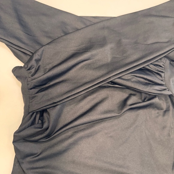 Cider Women’s Off The Shoulder Black Bodysuit Cross Back Sz XL NWT - Picture 11 of 13